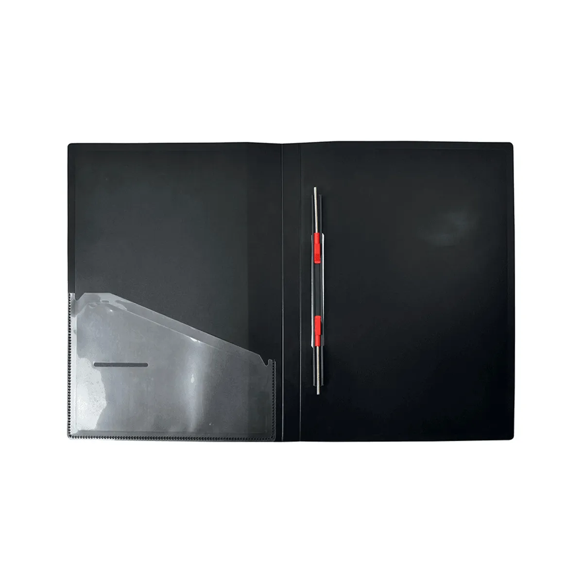 DATA ZONE - Carpeta A4 Negro Con Clip Gusano y Bolsillo Datazone