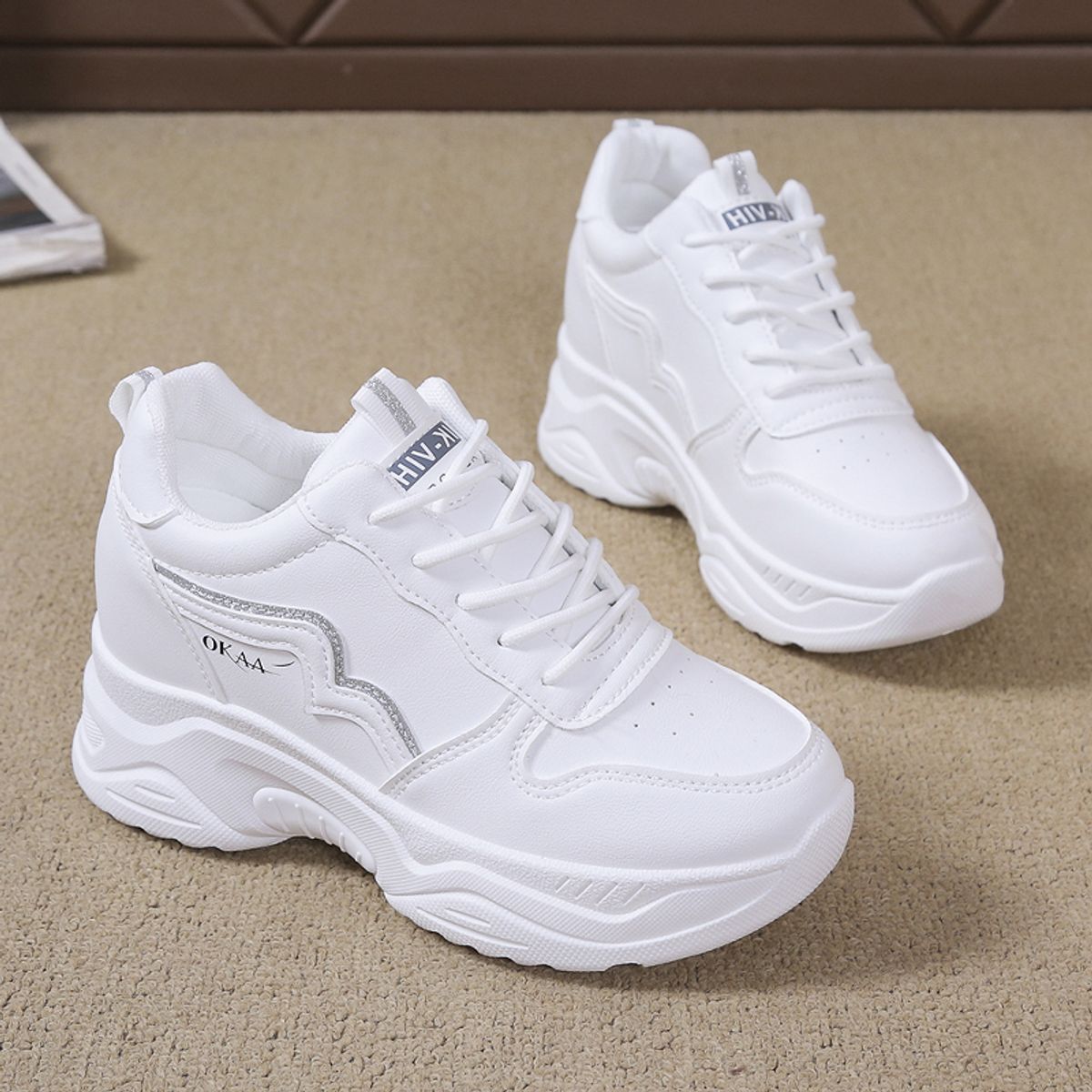 SHANDIAN - Zapatillas Mujer Plata