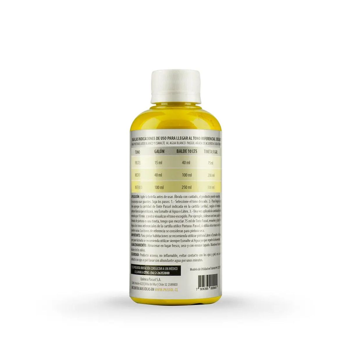 PASSOL - Tinte Passol Amarillo 250ml Concentrado Universal