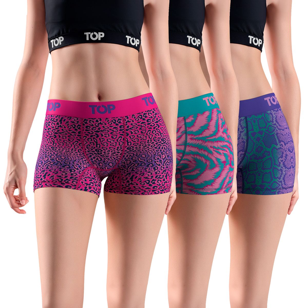TOP - Bóxer Corto MUJER Algodón Pack 3 Colección Skins C2 Top