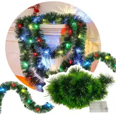 GENERICO - Guirnalda Verde Navidad Iluminada 5 metros Multicolor 540