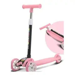 GENERICO - Monopatín LED Infantil 3 Ruedas - Freno Ajustable