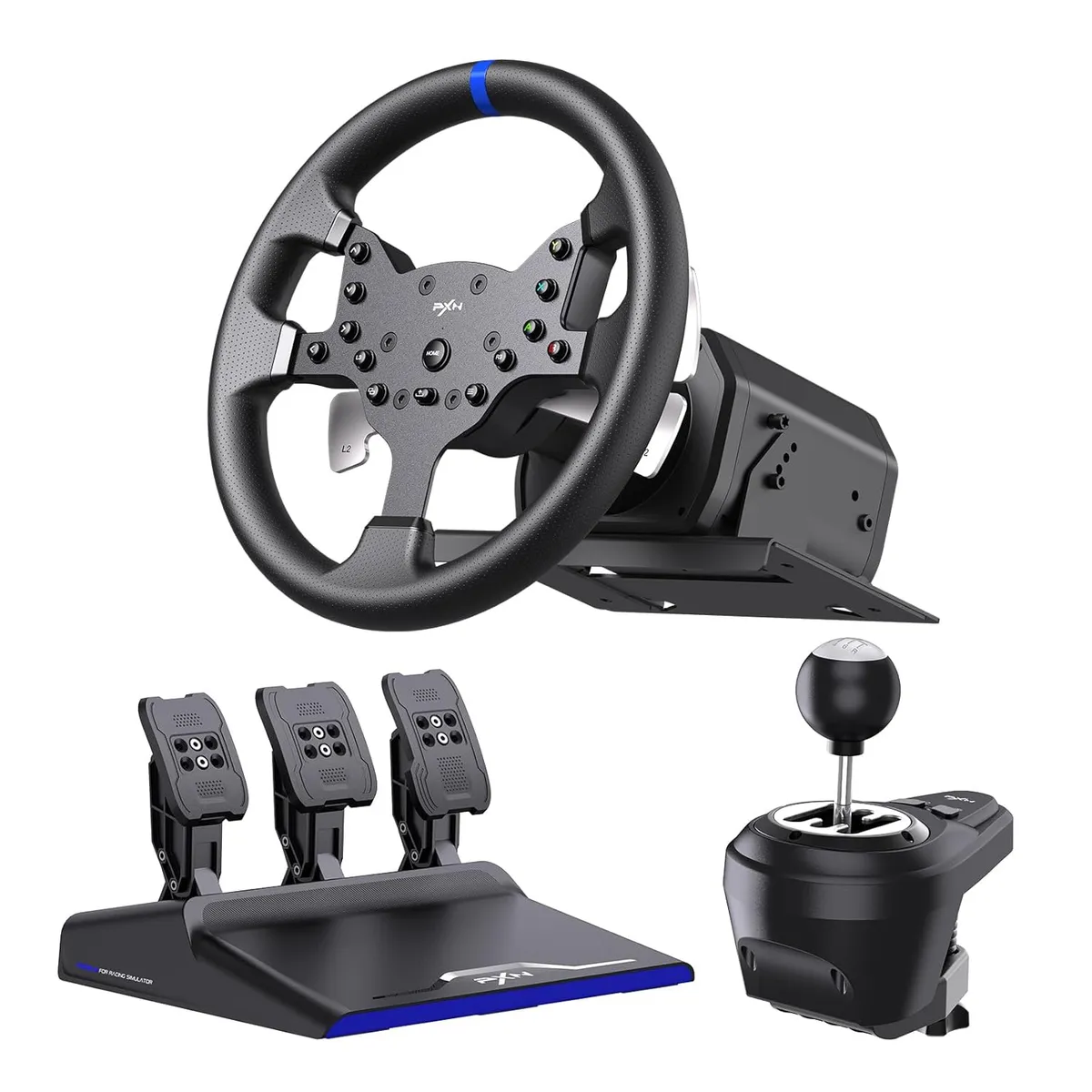 PXN - Volante de Carrera Gamer PXN V99 Force Feedback PC PS XBOX