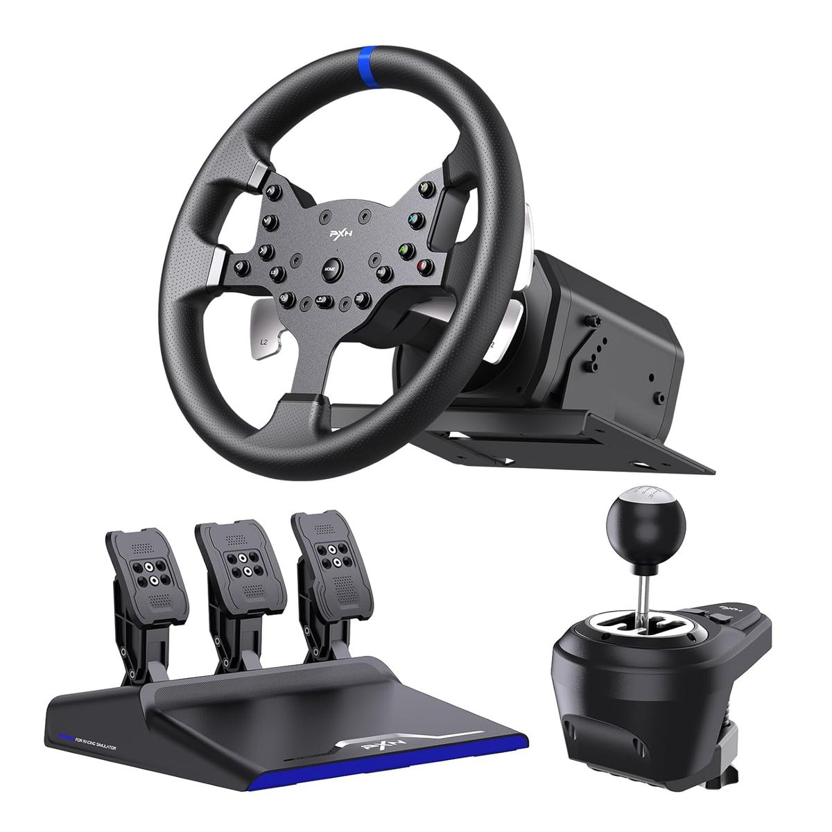 PXN - Volante de Carrera Gamer PXN V99 Force Feedback PC PS XBOX