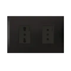 BTICINO - Enchufe 2P+T 10A + Enchufe 2P+T 10-16A 250V Antracita Black Nobile