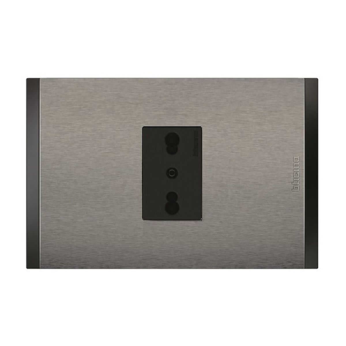 BTICINO - Enchufe Bticino 2P+T 10-16A 250V Antracita Metal Titanio Nobile