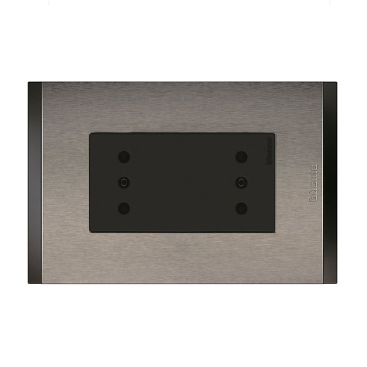 BTICINO - Enchufe Duplex Bticino 2P+T 10A 250V Metal Titanio Nobile