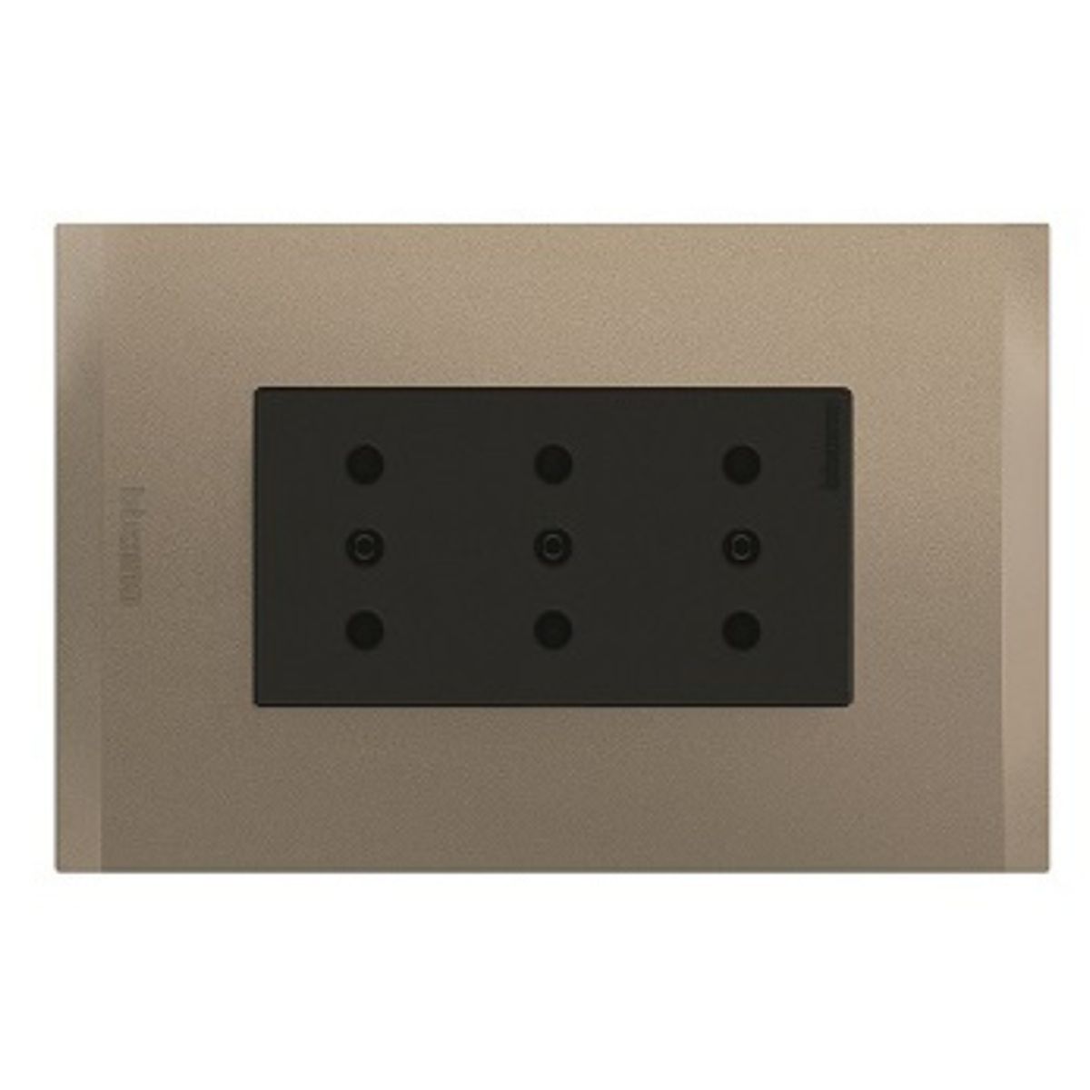 BTICINO - Enchufe Triplex Bticino 2P+T 10A 250V Antracita Terra Nobile