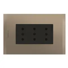 BTICINO - Enchufe Triplex 2P+T 10A 250V Antracita Terra Nobile