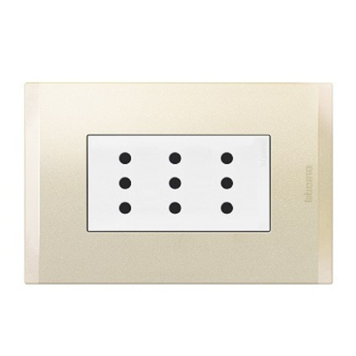 BTICINO - Enchufe Triplex Bticino 2P+T 10A 250V Blanco Perla Nobile