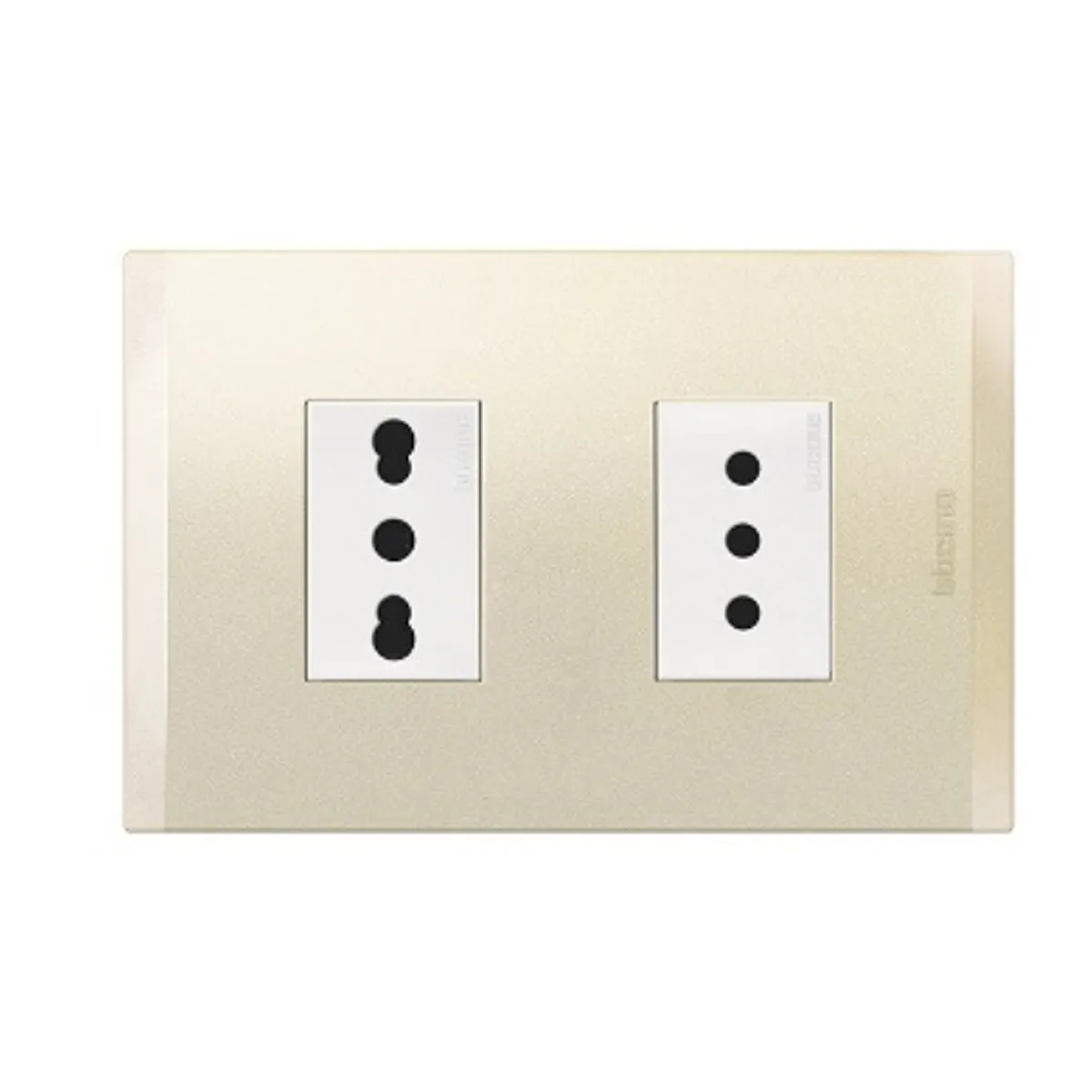 BTICINO - Enchufe Bticino 2P+T 10A + Enchufe 2P+T 10-16A 250V Blanco Perla Nobile