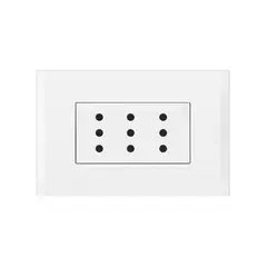 BTICINO - Enchufe Triplex 2P+T 10A 250V Blanco Nobile