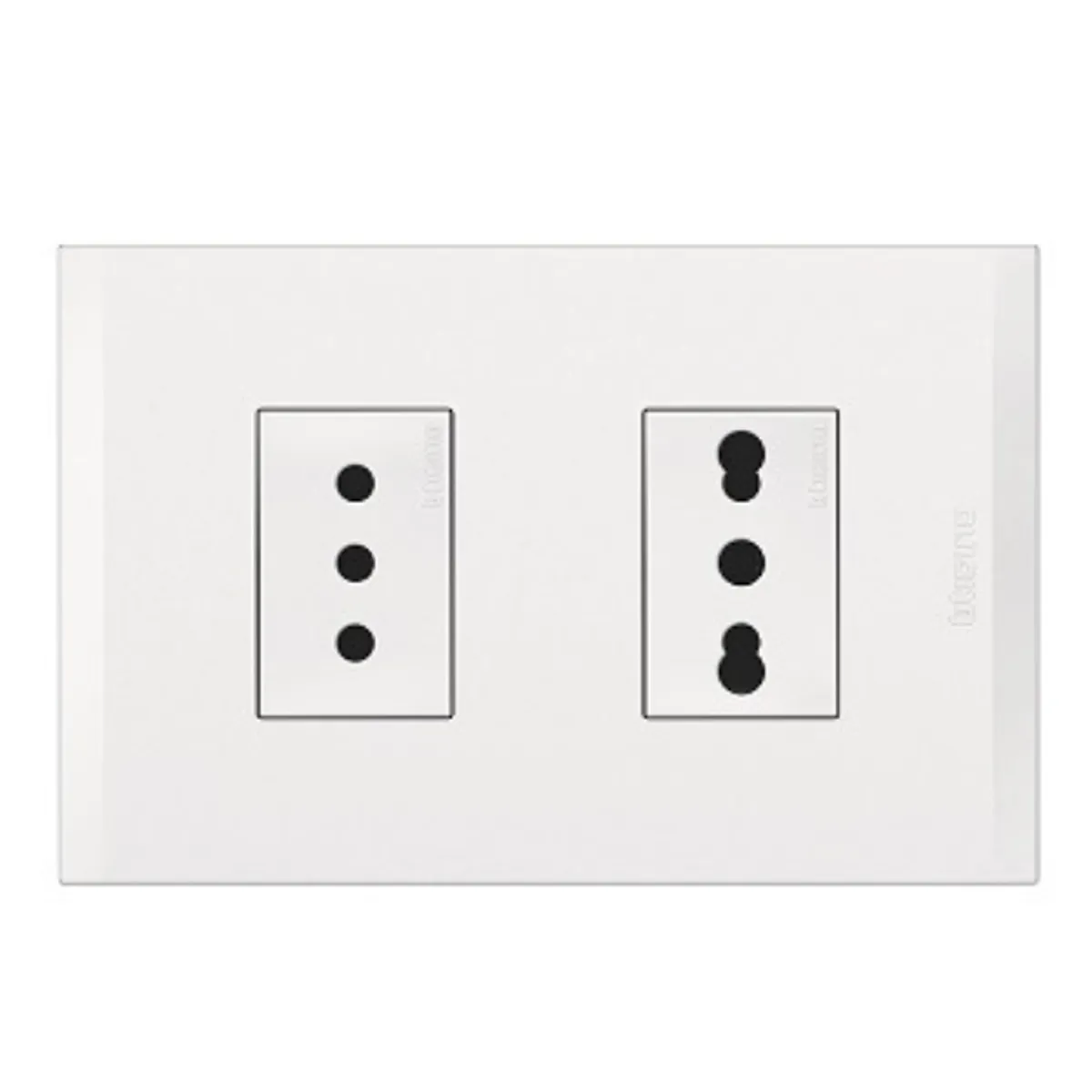 BTICINO - Enchufe Bticino 2P+T 10A + Enchufe 2P+T 10-16A 250V Blanco Nobile