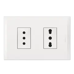 BTICINO - Enchufe 2P+T 10A + Enchufe 2P+T 10-16A 250V Blanco Nobile.