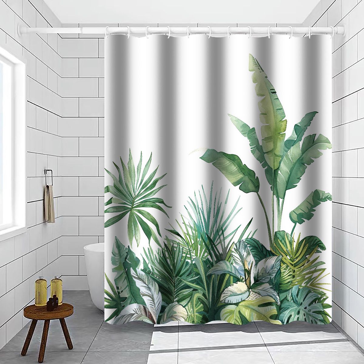 GENERICO - Cortina De Baño Ducha Moderna Tela Impermeable Decorativa
