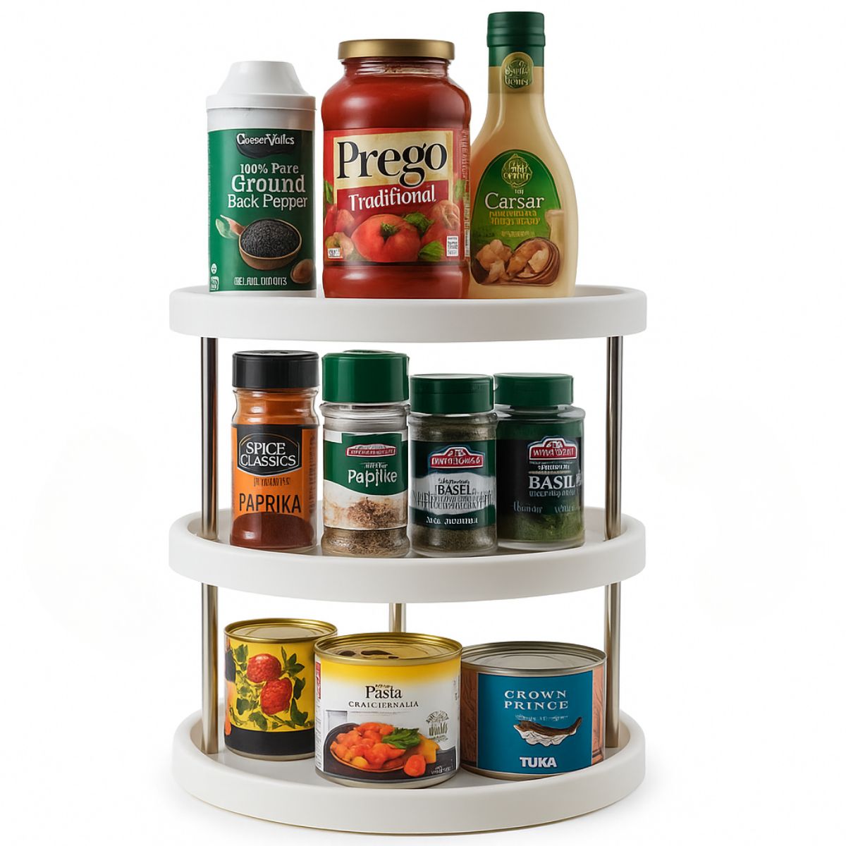 GENERICO - Organizador Giratorio Condimentos Cocina 3 Niveles Multiuso