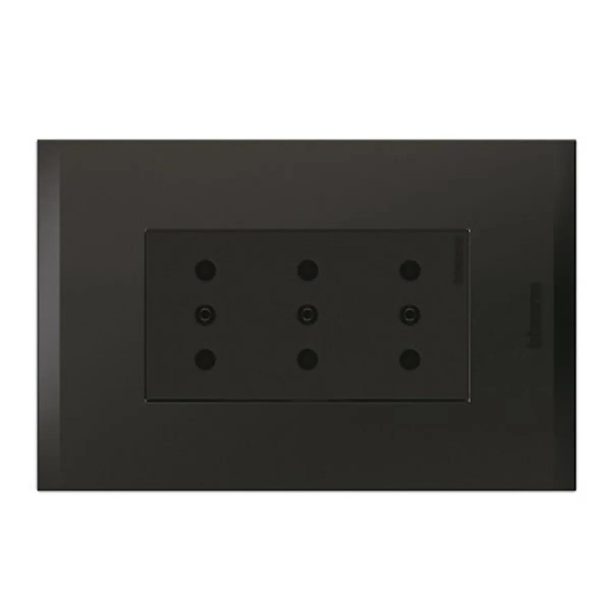 BTICINO - Enchufe Triplex Bticino 2P+T 10A 250V Antracita Black Nobile