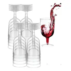 PASTELERIUS - 40 Copas De Vino Copa Acrilico Copa Plastico Copas Fiesta Eventos Vino Cóctel 6oz/177ml Transparente