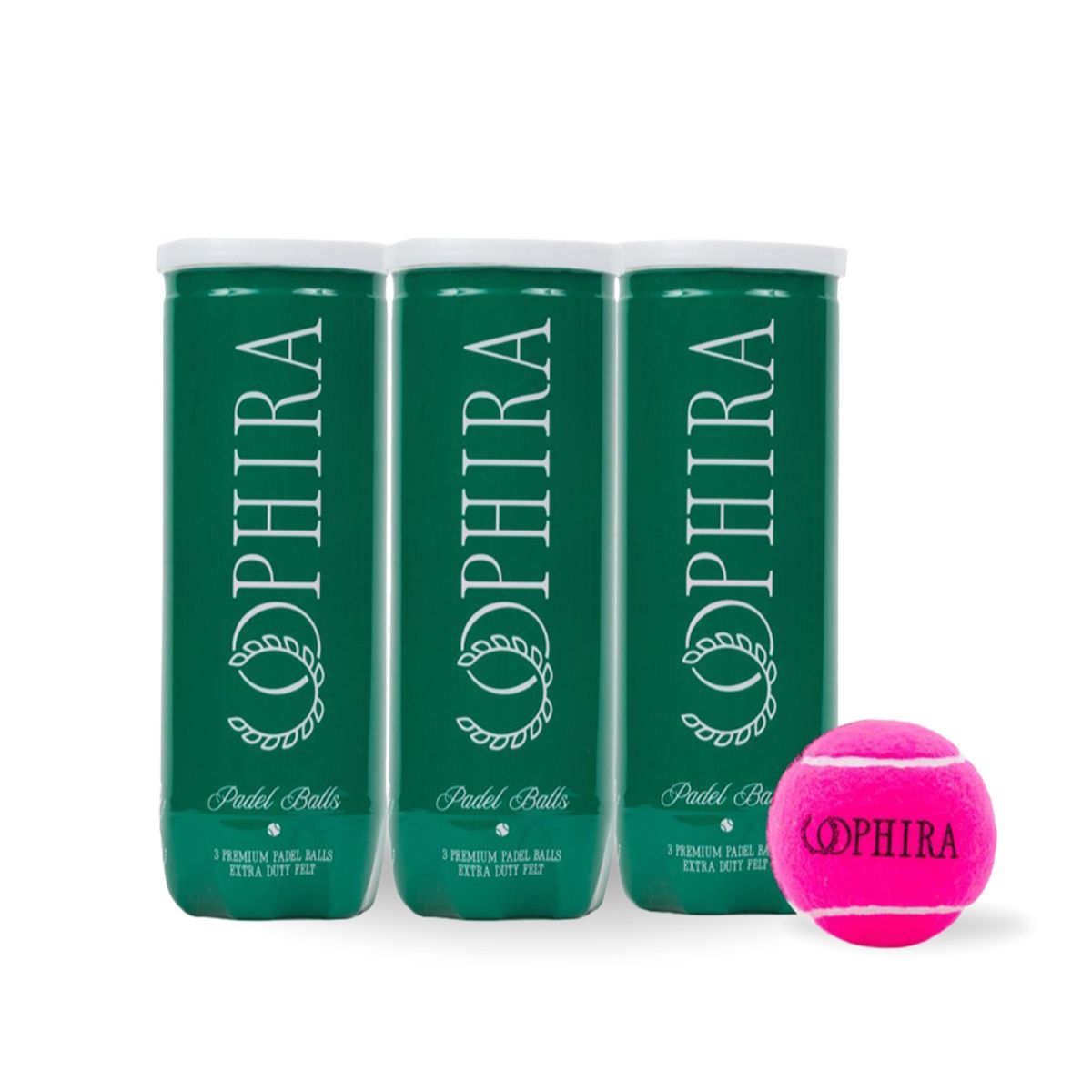 OPHIRA - PACK Pelotas de Pádel OPHIRA PINK