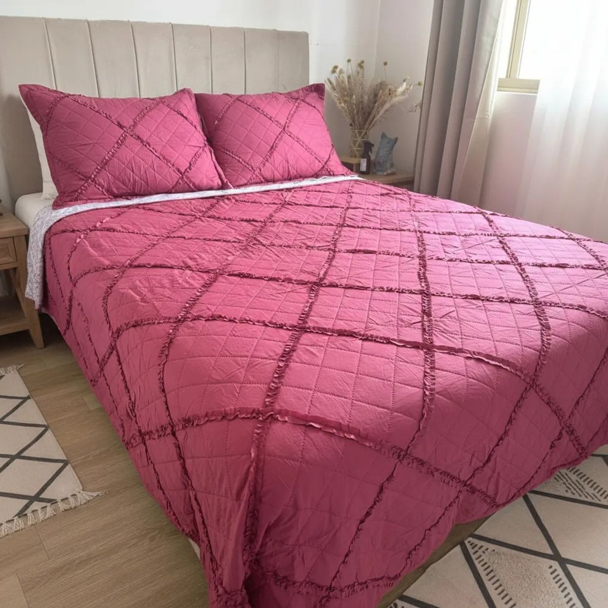 TODOHOGAR SANTIAGO DE CHILE - Cubrecama microfibra con vuelos 2 plazas