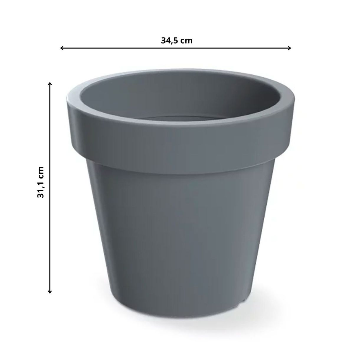 STERN - Macetero redondo Lofly 35 x 31,1 cm gris piedra