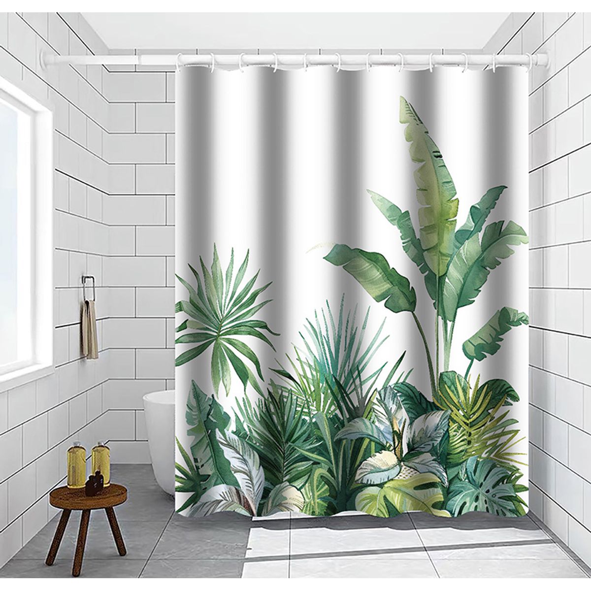 GENERICO - Cortina De Baño Ducha Moderna Tela Impermeable Decorativa