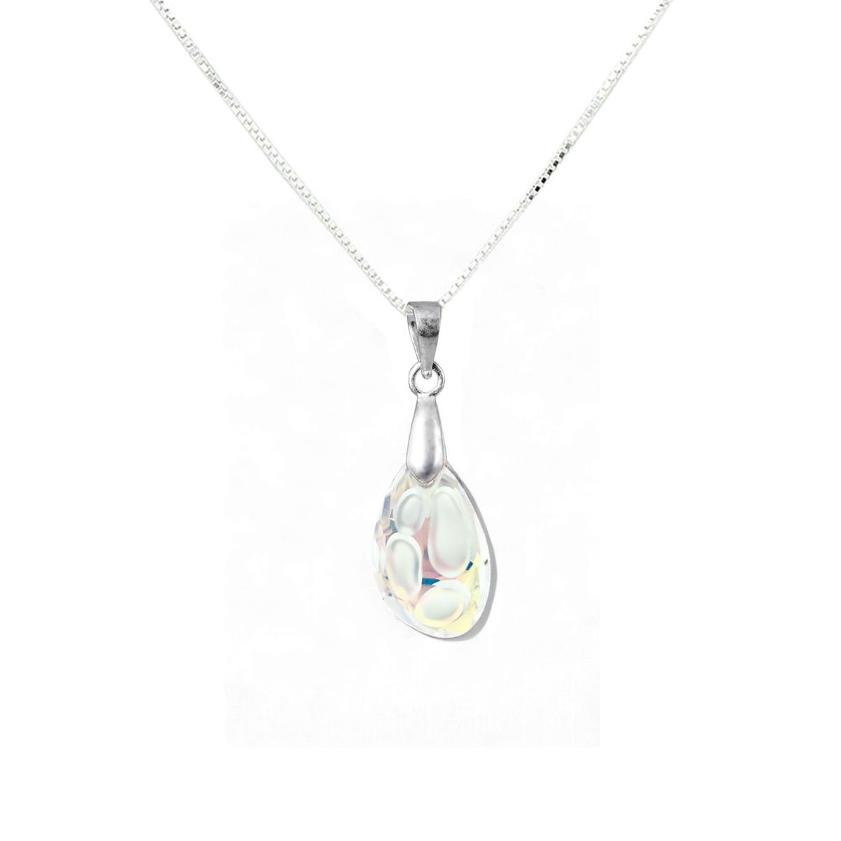 JOYAS MONTERO - Collar Nina Plata Italiana 925 creado cristales de Swarovski® Aurora Boreal