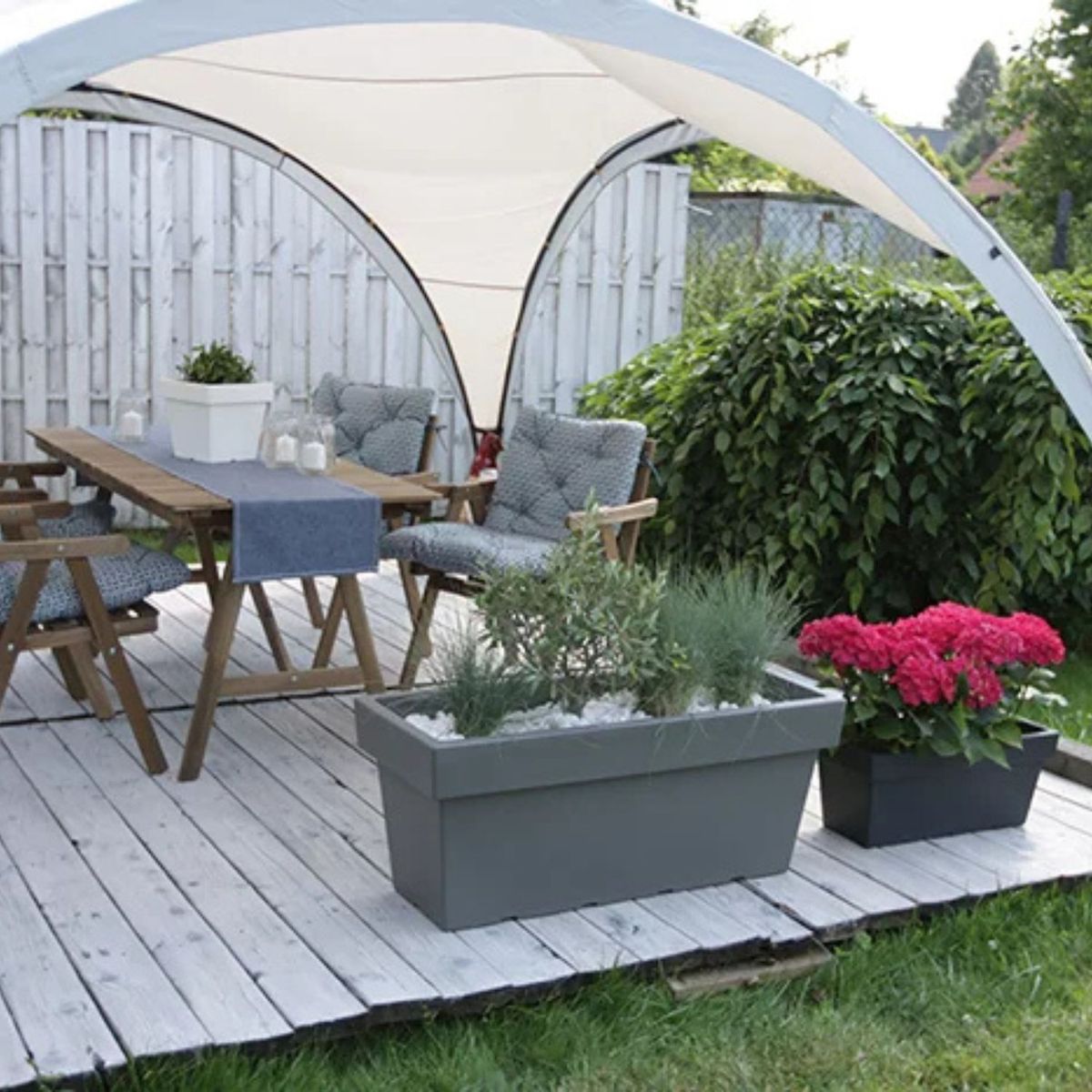 Jardinera rectangular Lofly 60 x 22,4 cm gris piedra, marca STERN - Foto 2