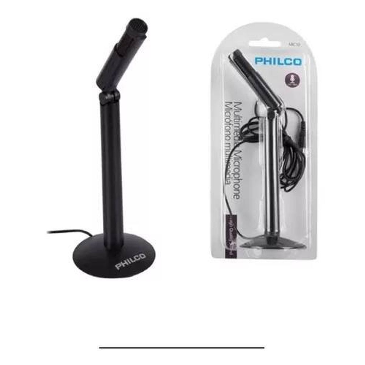 GENERICO - Microfono multimedia con base negro philco MIC10