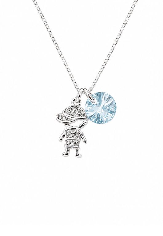 Collar Nino Plata 925 creado cristales de Swarovski Blue Shade Blanco TALLA UNICA