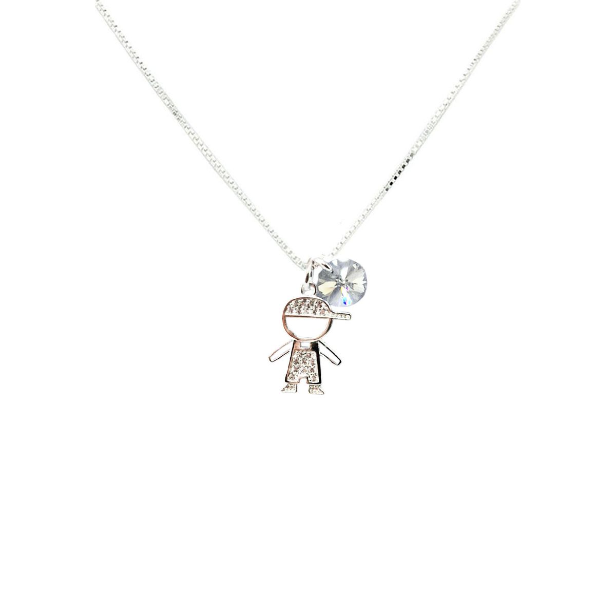 JOYAS MONTERO - Collar Niño Plata 925 creado cristales de Swarovski® Blue Shade