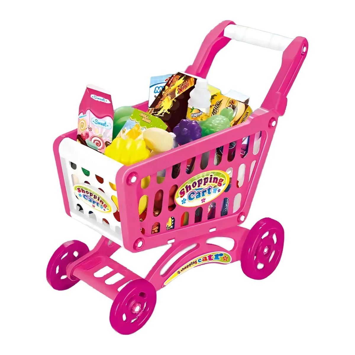 GENERICO - Juguete Set Carrito De Compras Con Accesorios 56 Piezas Rosado
