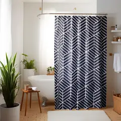 NAUTICA - Cortina para baño poliéster 180x180cm diseño azul marino