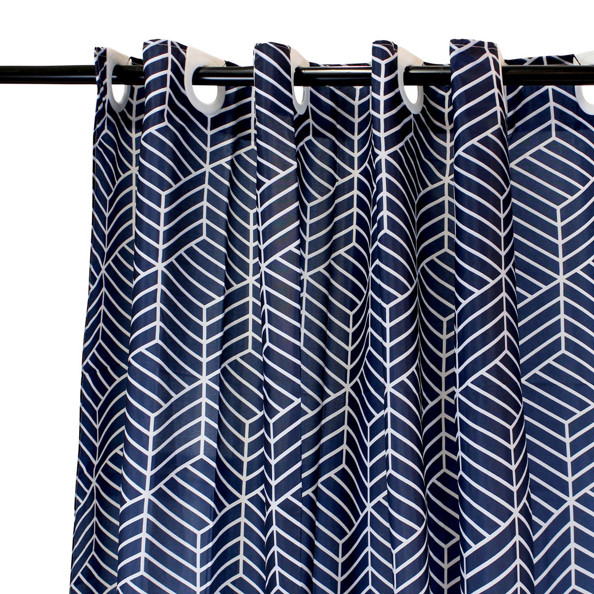 NAUTICA - Cortina para baño Nautica Home poliéster 180x180cm diseño azul marino