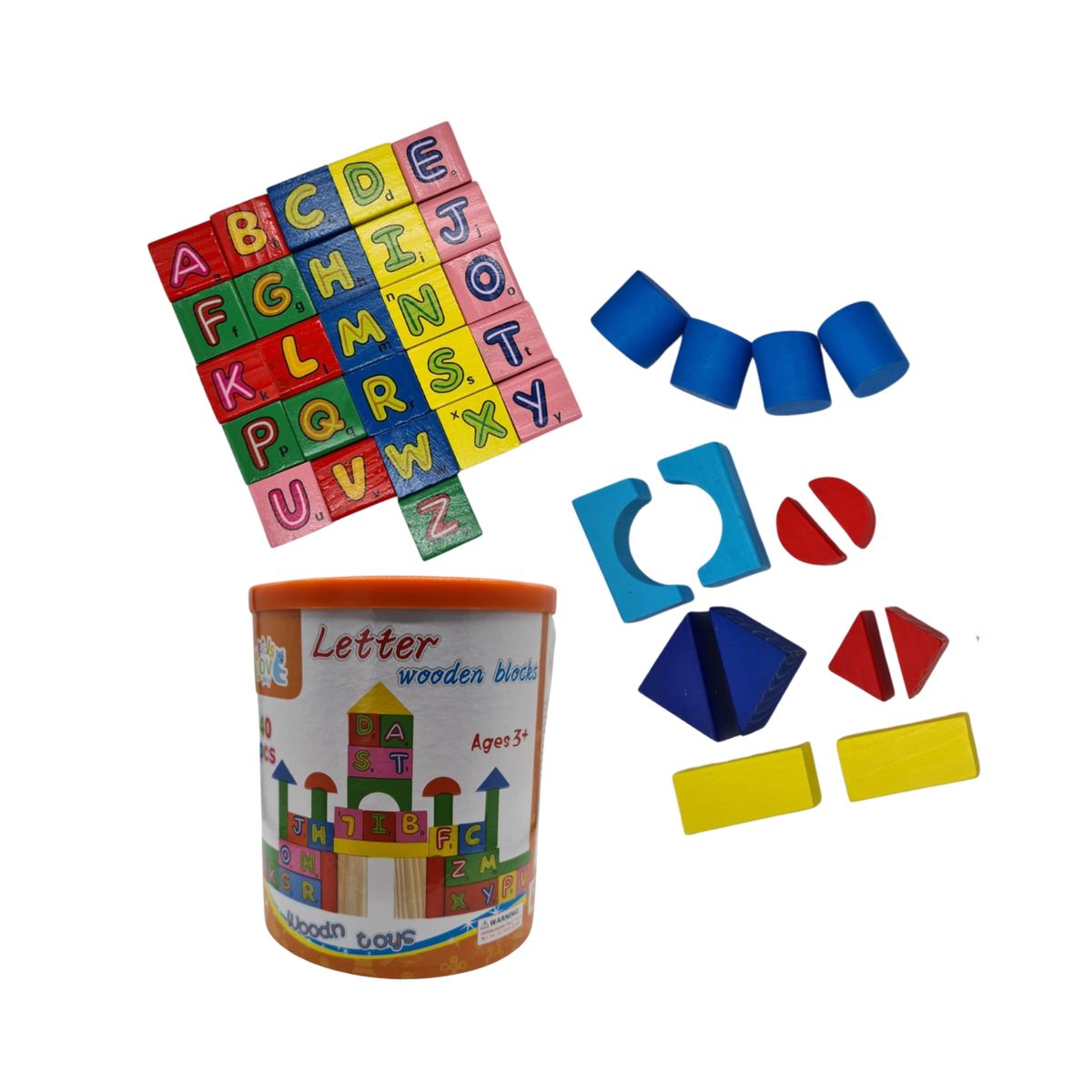 GENERICO - Balde De Bloques De Contruccion Educativos 40 Piezas Diseños