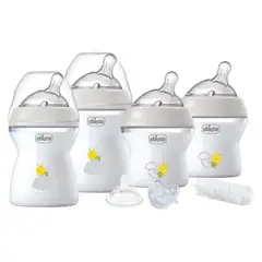 CHICCO - Set Recién Nacido Natural Feeling 4 Mamadera más chupete