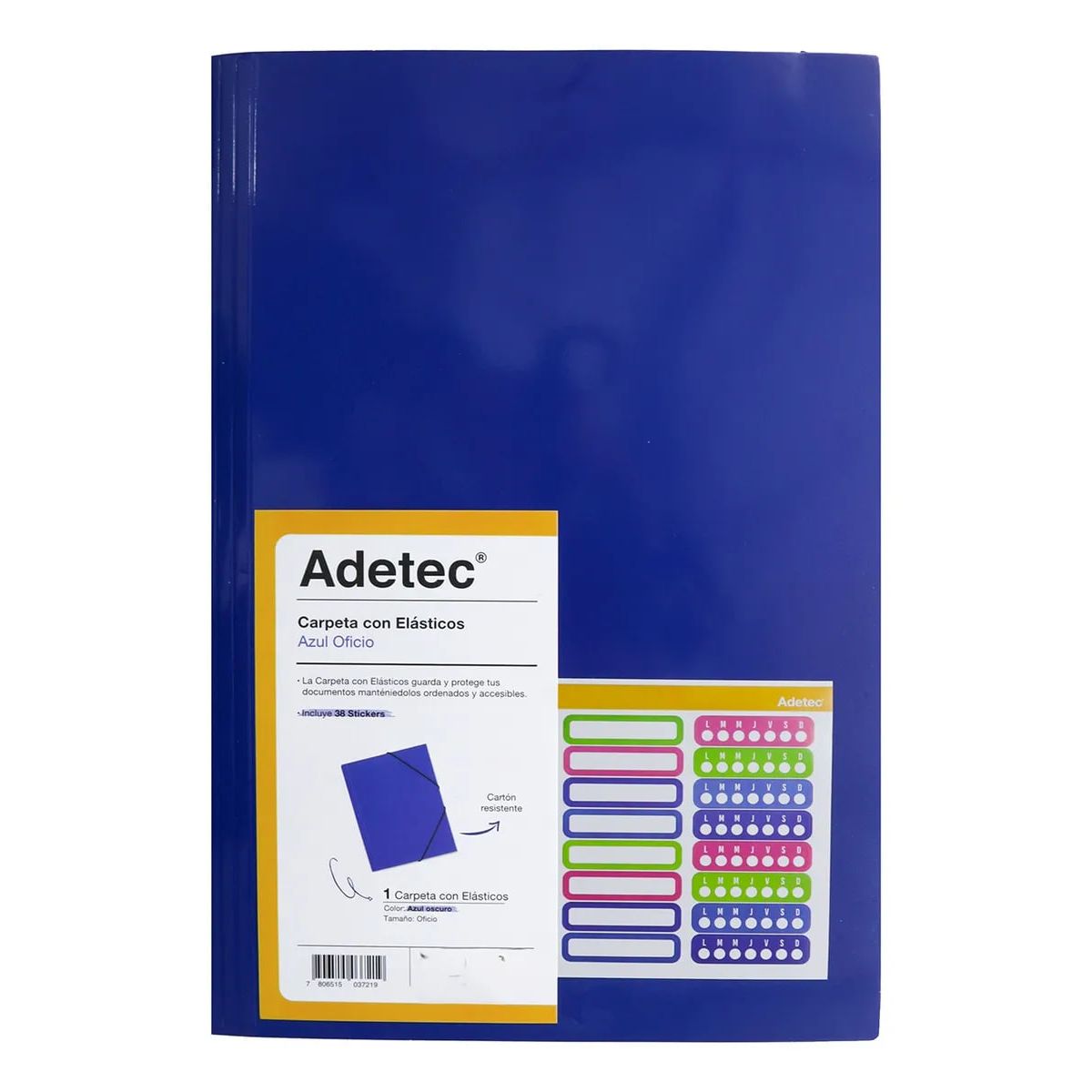 ADETEC - Carpeta Adetec Oficio Con Elástico 1 Unidad - Azul Oscuro