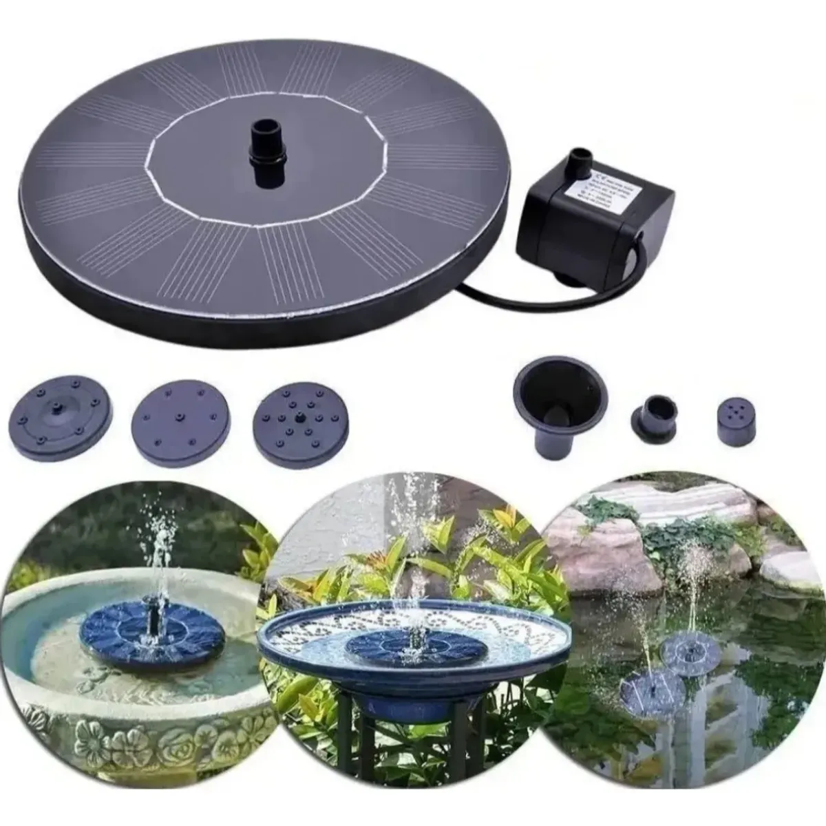 GENERICO - Fuente Solar Flotante para Jardín