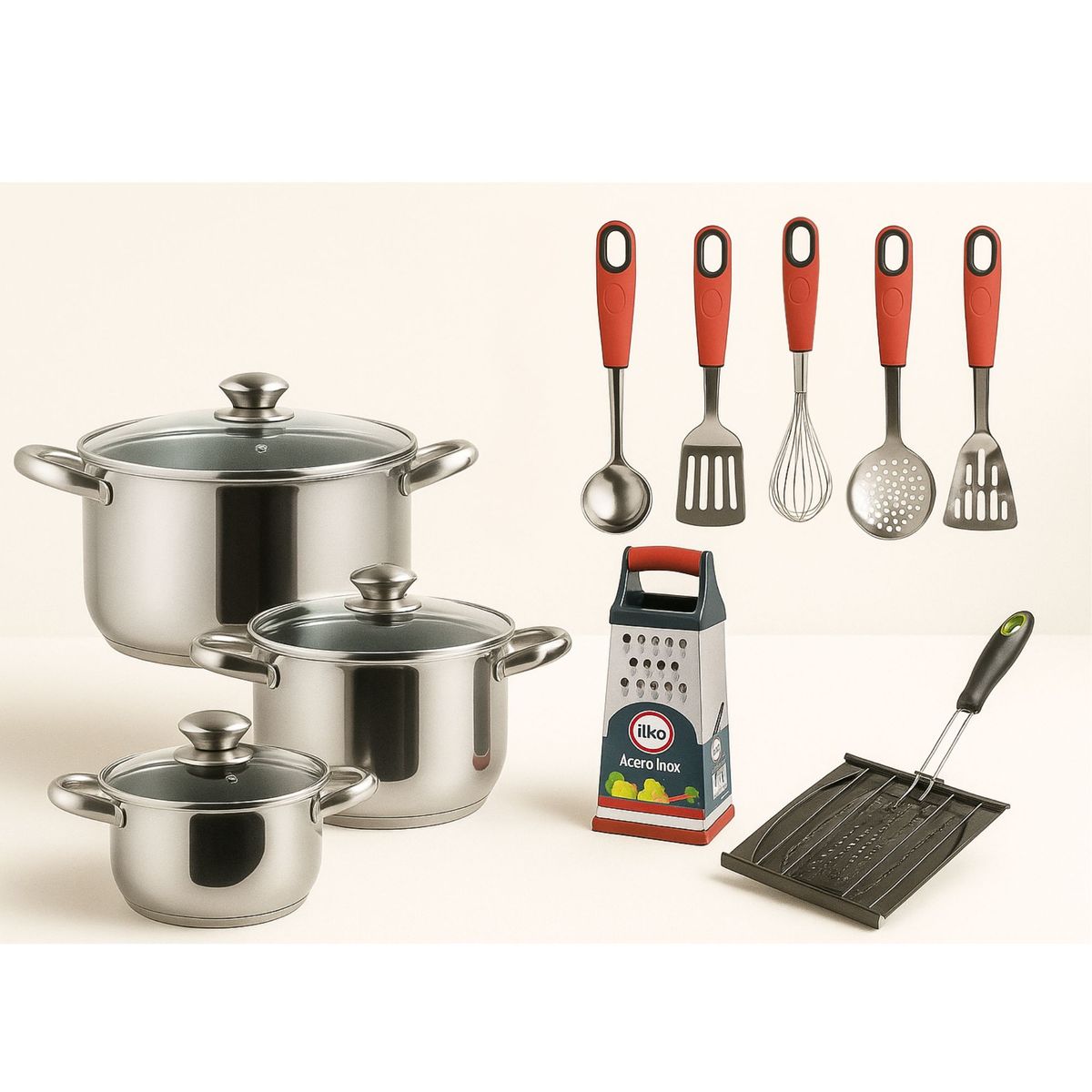 ILKO - Juego Ollas Cocina Ilko Prime Acero Inoxidable 13 pzs