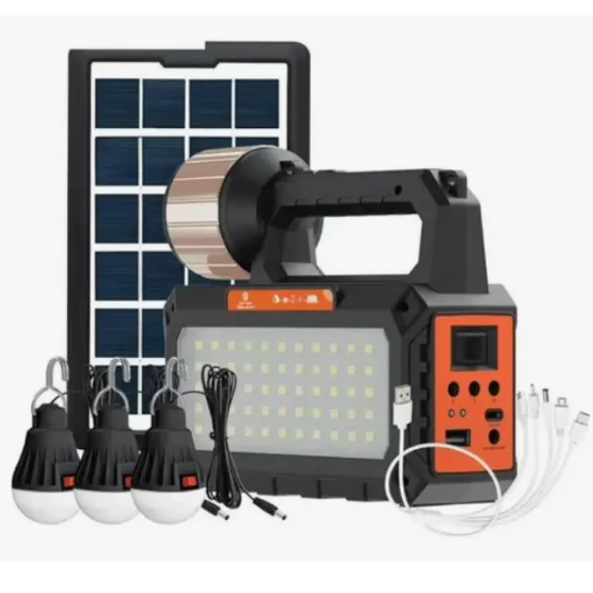GENERICO - Kit Solar Emergencia Generador 3 Ampolleta Bluetooth Radio