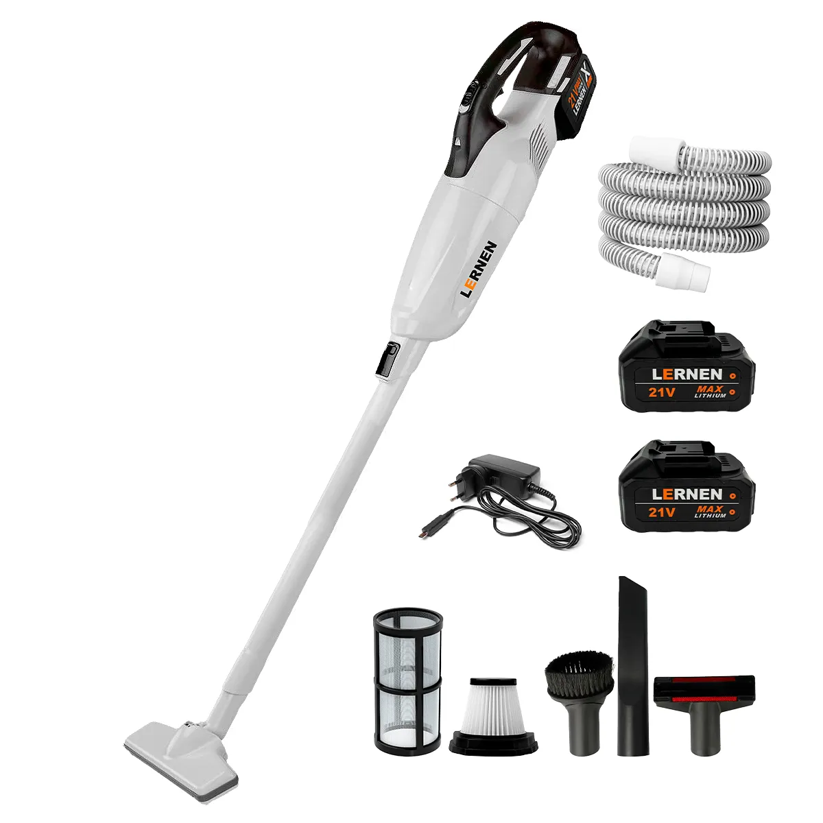 LERNEN - Aspiradora Inalámbrica Lernen 21v + 2 Baterías + Accesorios