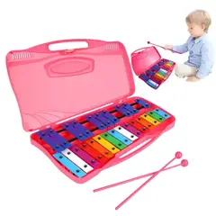 GENERICO - Metalófono Cromático De Colores Maletín Portátil Para Niños Rosa