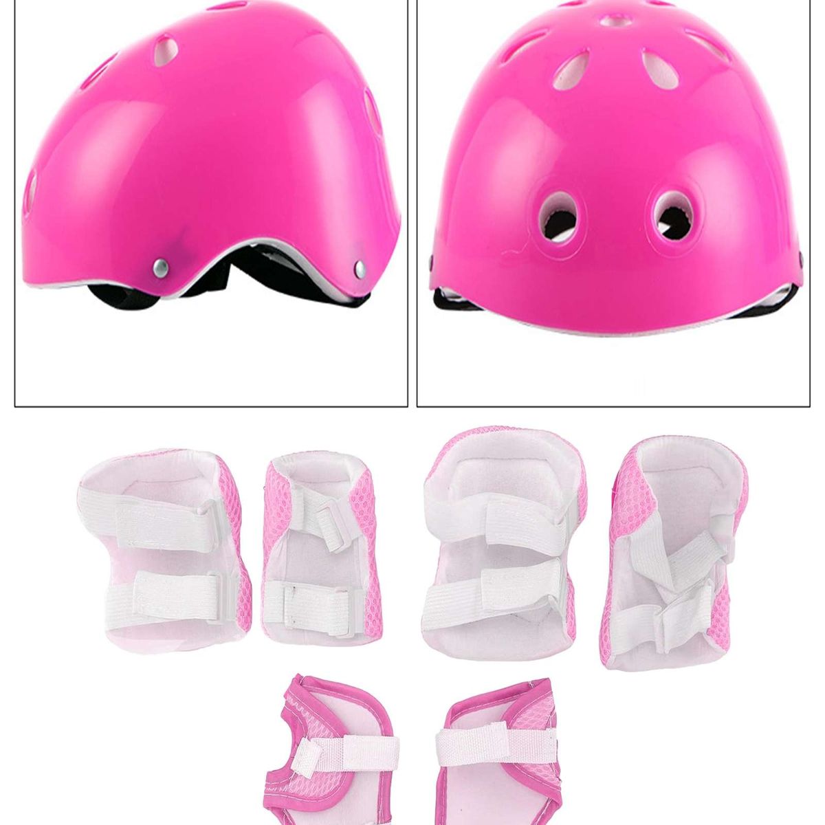 GENERICO - Kit Protección para patinar Seguridad Niña Rosado