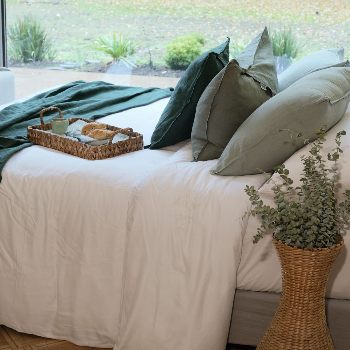 NATURALINO - Funda Cojín Andes 40x60cm Musgo