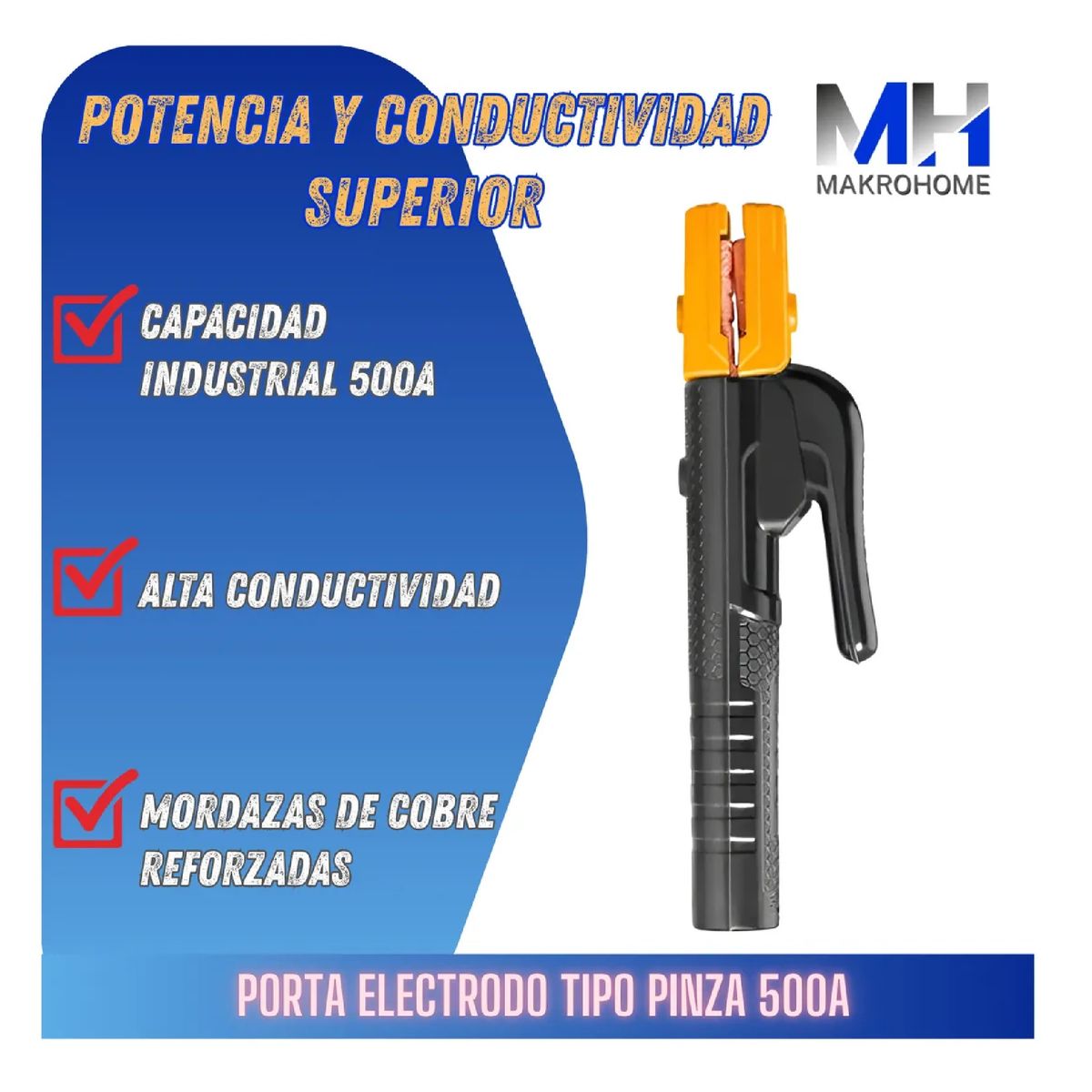 INGCO - Porta Electrodo Tipo Pinza Ingco 500a Servicio Pesado Wa5008