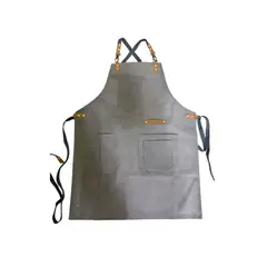 GENERICO - Delantal Barbería Pechera Con Bolsillos Ajustable GRIS