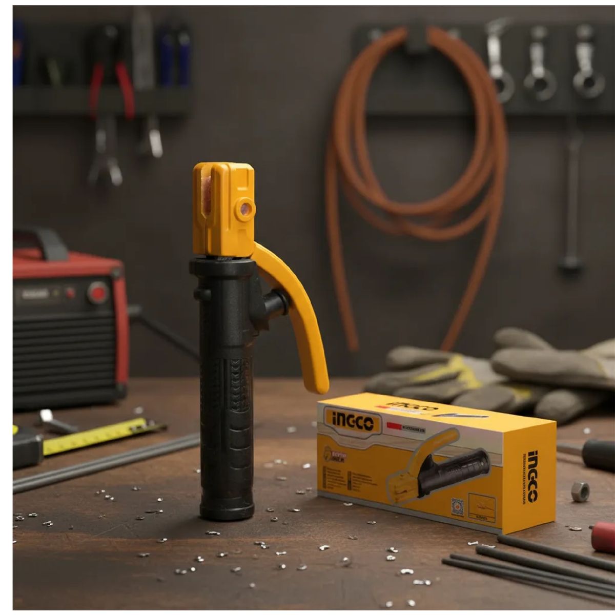 INGCO - Porta Electrodo Tipo Pinza Ingco 300a Calidad Profesional.