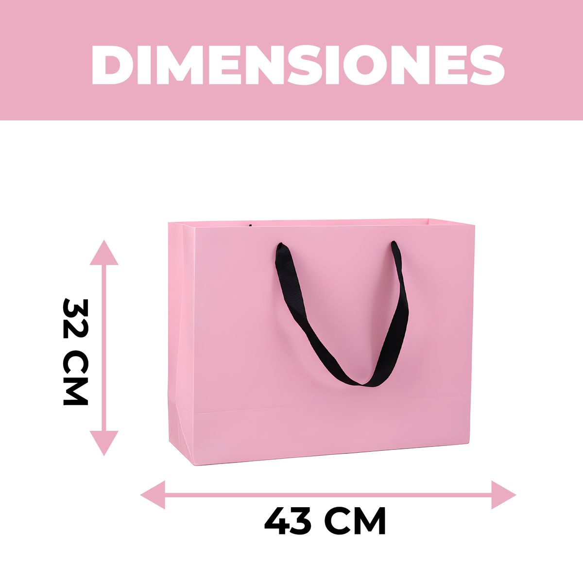 GENERICO - 15 Bolsas Cartón Lujo Para Regalo Ecológicas Colores Rosadas 43 X 32 x 14 cm