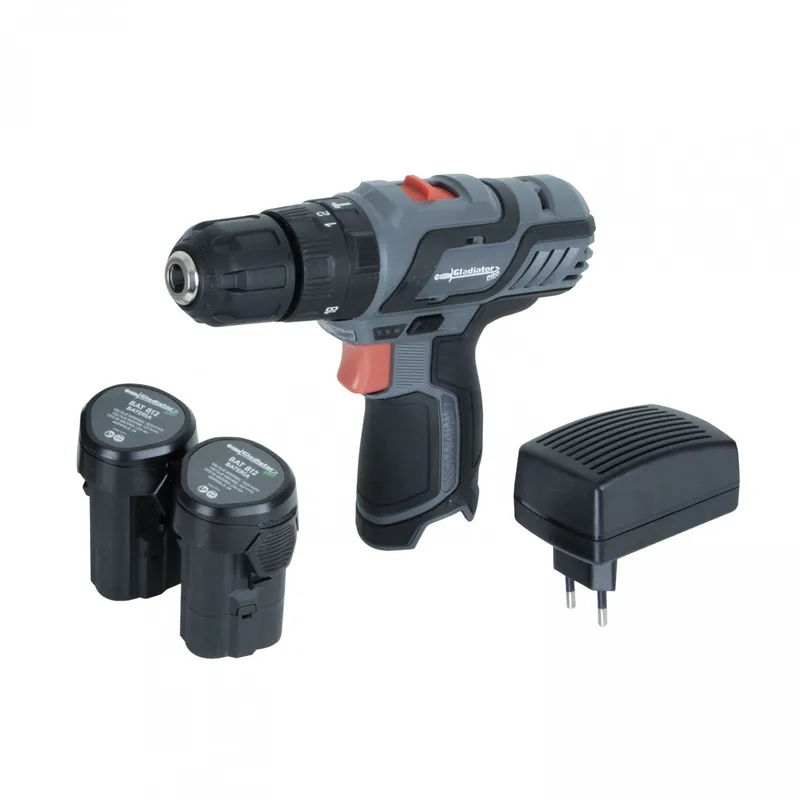 GLADIATOR - Taladro inalambrico 10mm 12v 2 baterias