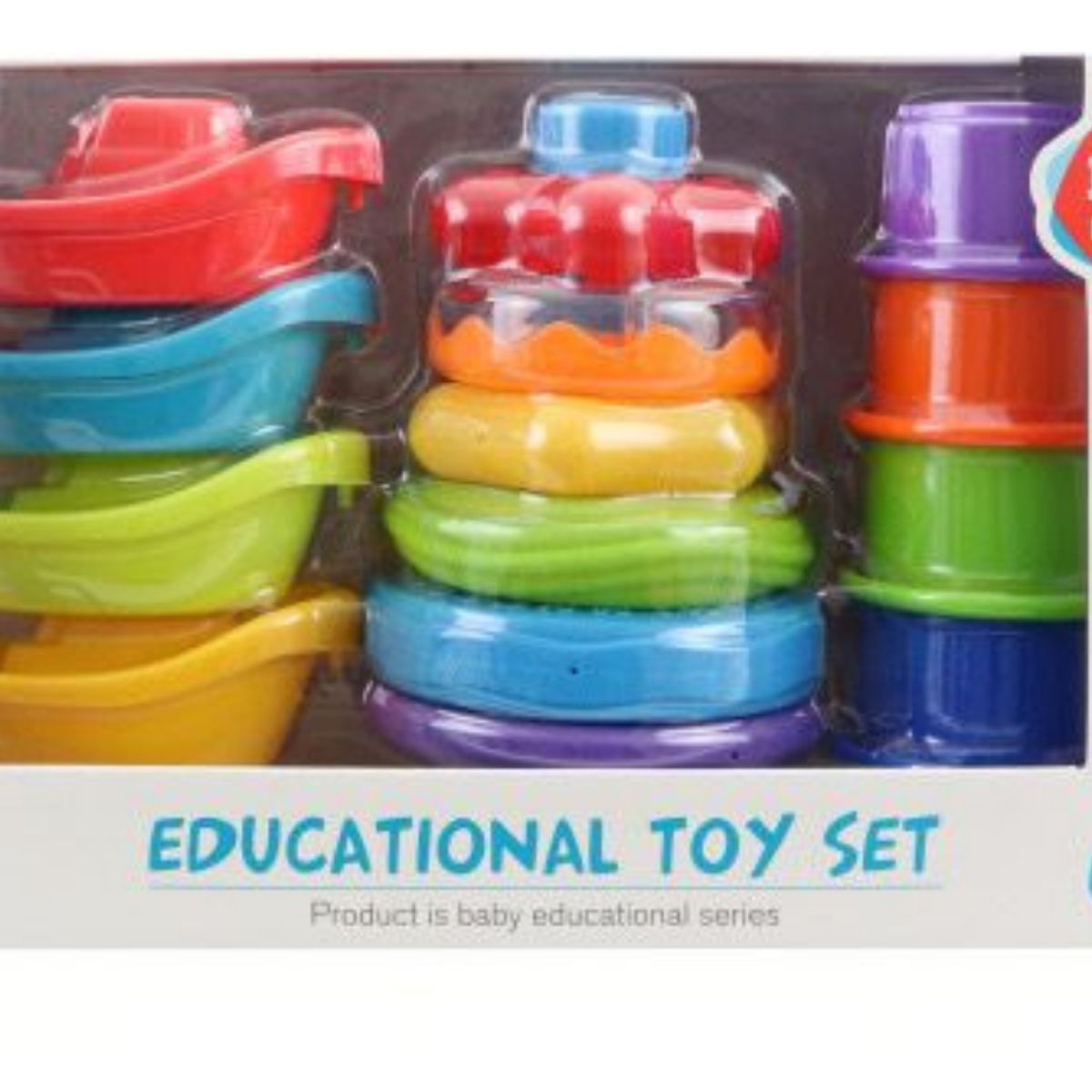 GENERICO - Juego Sensorial Apilable 3 En 1 Bebés Multicolor